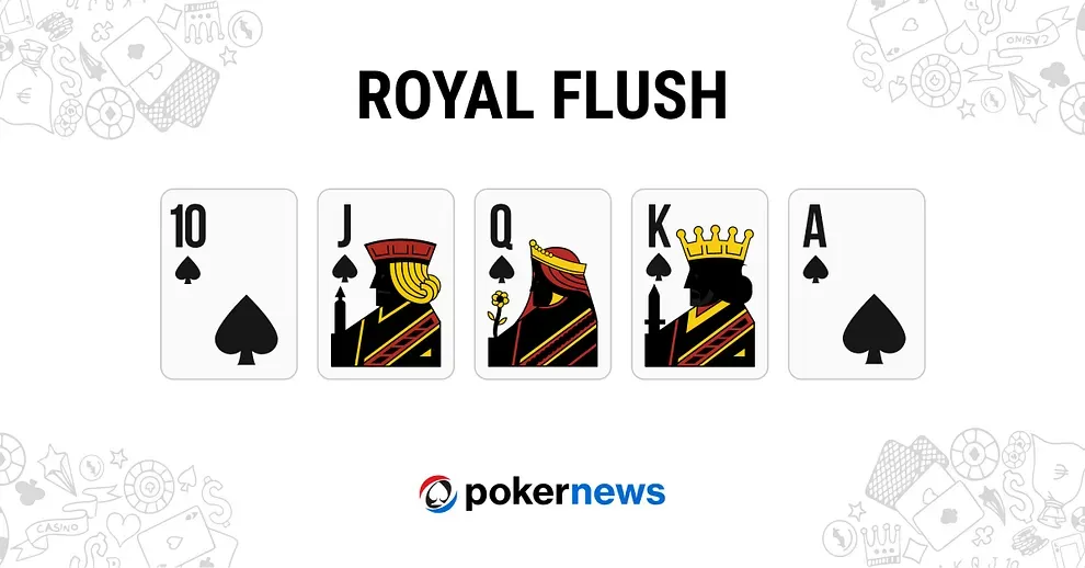 Example of a royal flush in poker