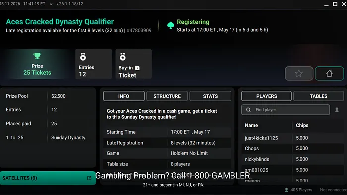 PokerStars FanDuel Aces cracked Dynasty Qualifier