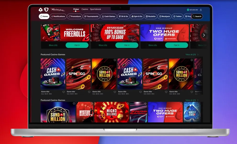 PokerStars Exclusively on FanDuel Lobby