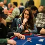 Liv Boeree eyes up her table mate to try and pick up some tell