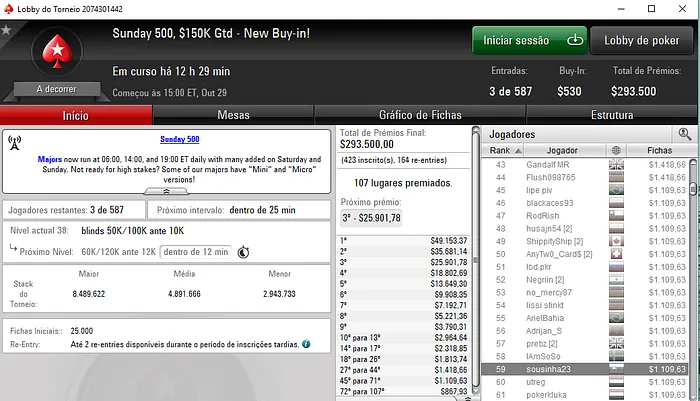 Rui "sousinha23" Sousa Amealha na PokerStars e na Partypoker 102