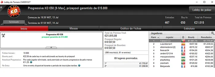 PokerStars.FRESPT: FabaoO ZJ, mtuga07 e jpsantoss Chegam aos 2 Milhares 101