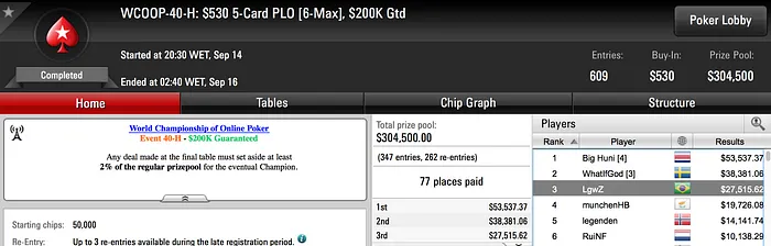 Guicosta94 Crava WCOOP #34-L (.922) & Muito Mais 102