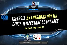 Freerolls diários com 25 entradas para o €400K Main Event Tempestade de Milhões