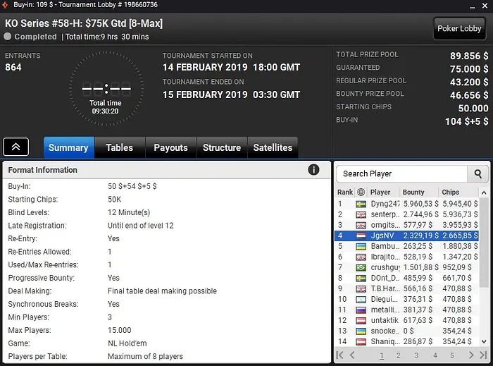 Lobby de poker da partypoker