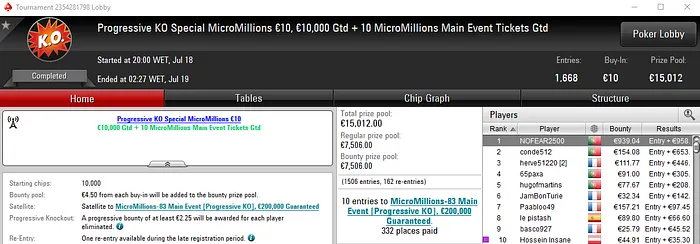 PokerStars.FRESPT: cpso1991 Conquista o The Hot BigStack Turbo €50 102