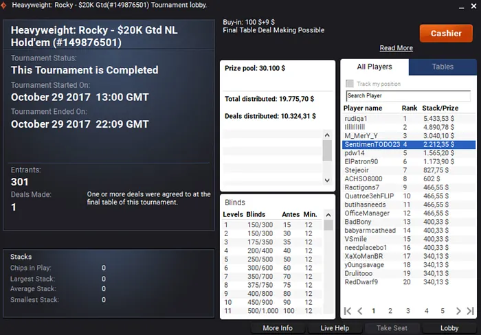 Rui "sousinha23" Sousa Amealha na PokerStars e na Partypoker 103