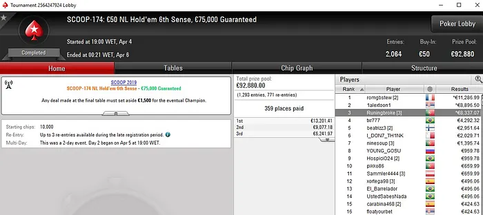 Lobby de poker da PokerStars