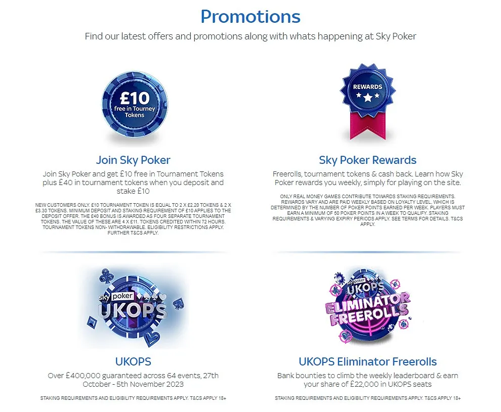 Sky Poker Promotions