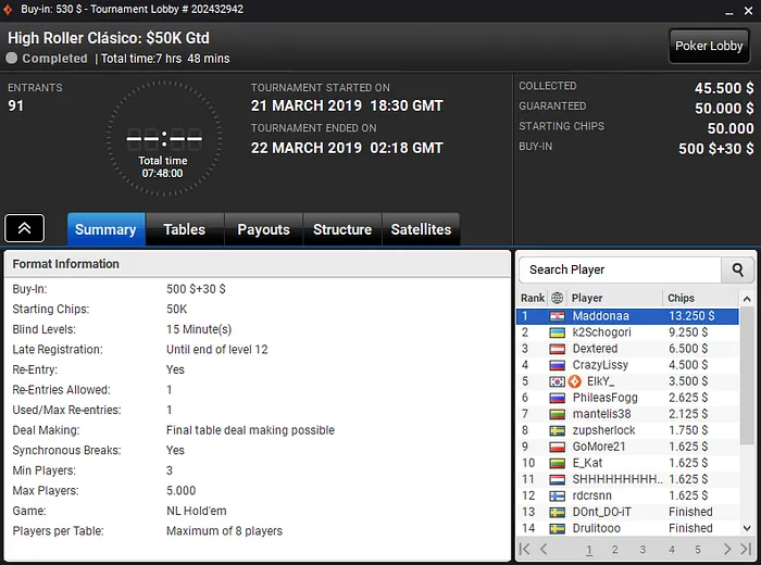 Lobby de poker da partypoker