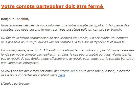 Reestruturação na partypoker em França para a Liquidez Partilhada 101