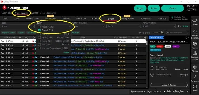 Freerolls PokerStars