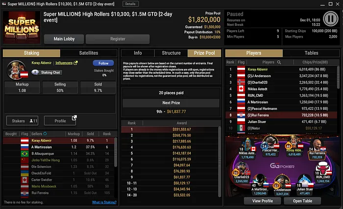 RuiNF mesa final super high roller million$ ruinf