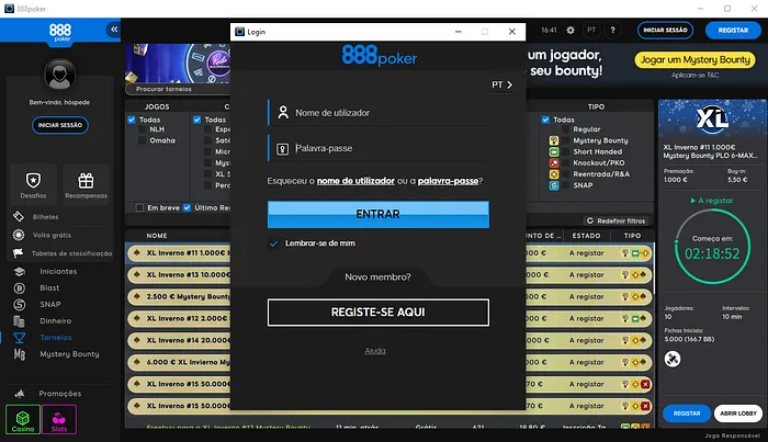 Fazer login 888poker.pt Portugal