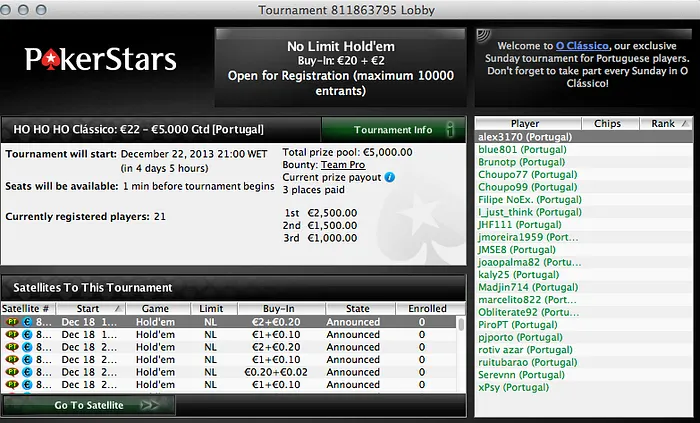 Este Domingo HO HO HO CLÁSSICO com Oferta de Ticket de €5,5 na PokerStars 101