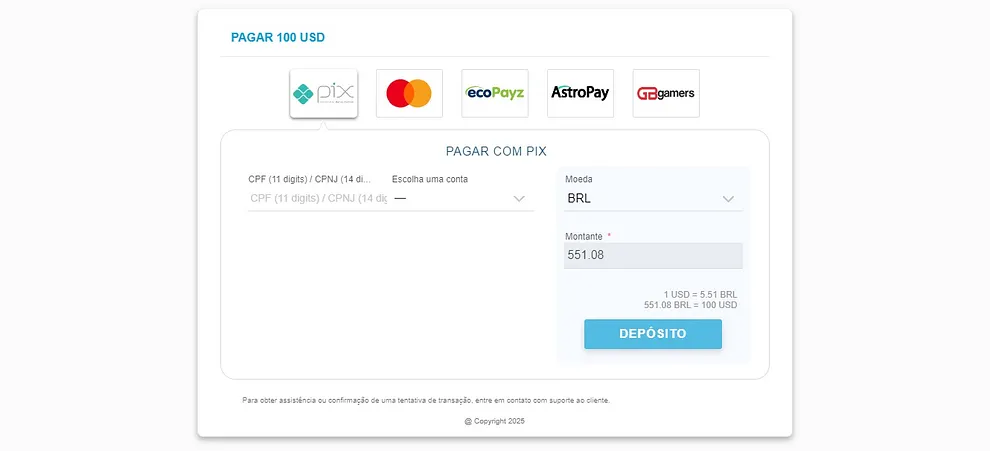 depositar pix ggpoker