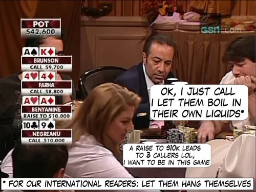 High Stakes Poker Cómico! Negreanu vs Benyamine 105