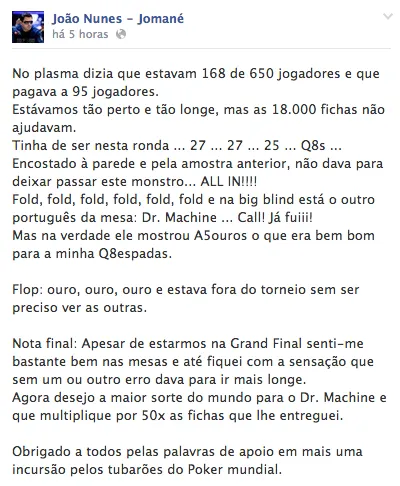 Ayaz "Dr.Machine" Manji e José Noronha no dia 3 da Grand Final do EPT 101