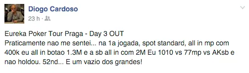 Lusos ITM na Praga Poker Cup e Main Event Eureka Poker Tour 101