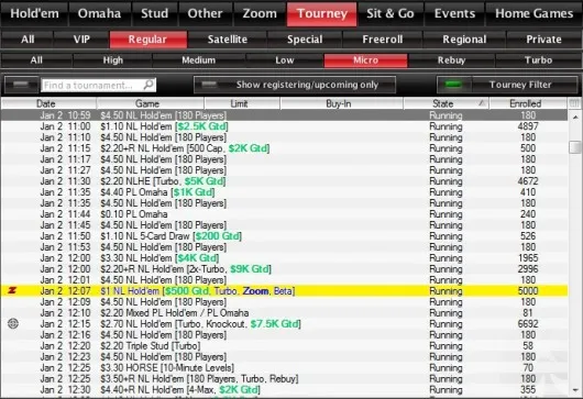 Ainda em Fase de Testes, Torneios Zoom Poker Já Estão Disponíveis no PokerStars 101
