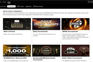 The list of BetMGM Poker Tournaments 