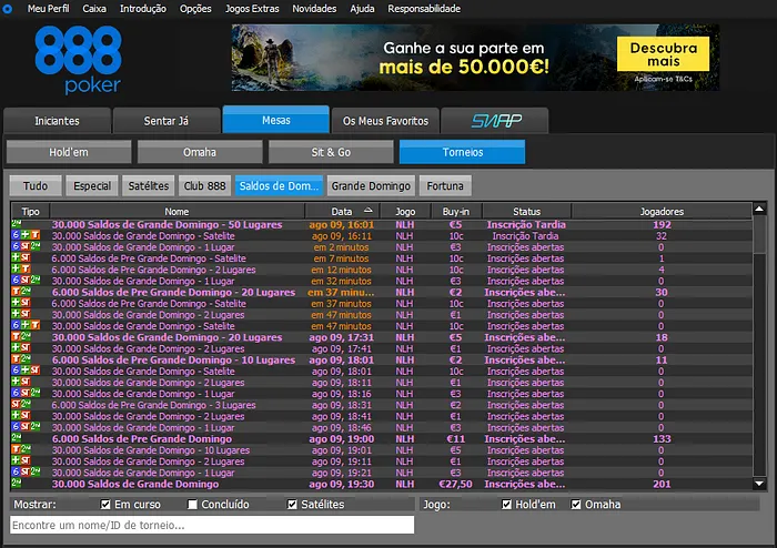 lobby 888poker