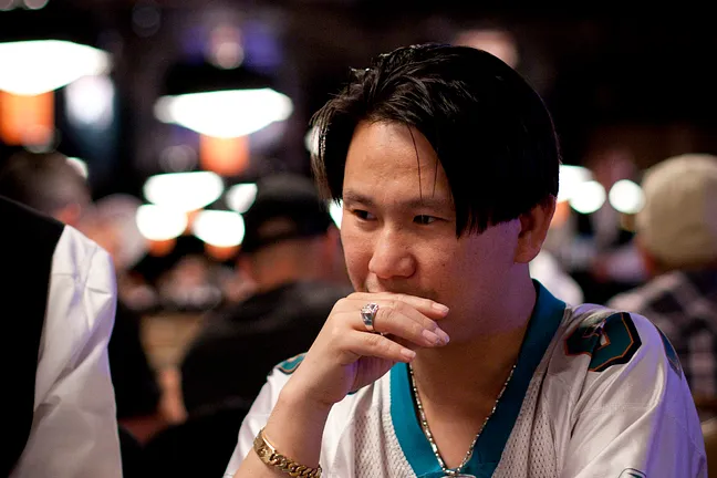 Kenny Nguyen's stack has slid all afternoon.