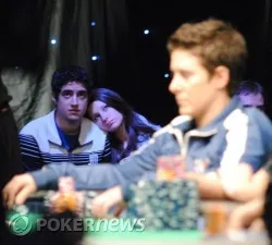 Aguiar and Alexis Gilbard watch the monitor over the final table