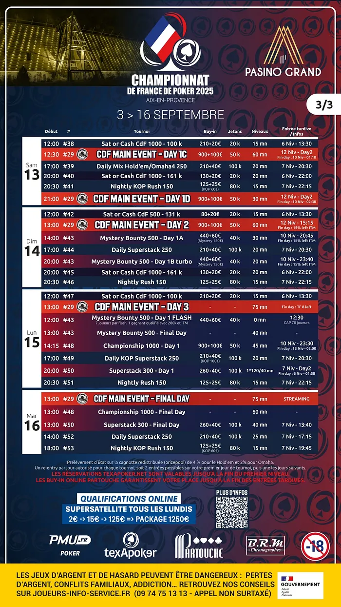 Programme Championnat de France