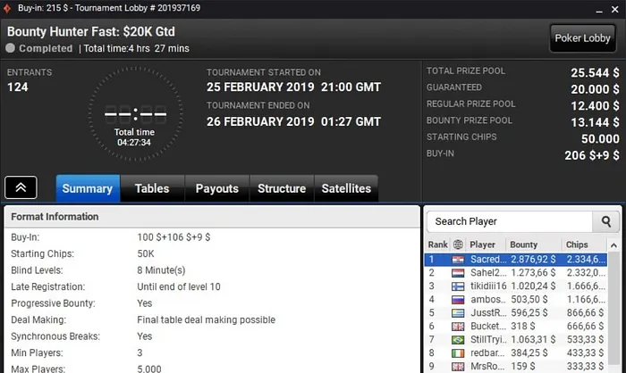 Lobby de poker da partypoker