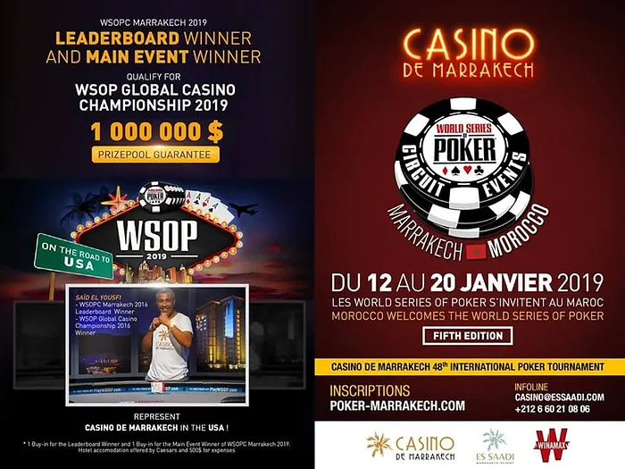 Le programme complet de la 5e édition des WSOPC Marrakech 102
