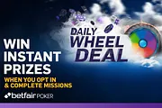 Win Up to €5,000 Every Day for Free in the Daily Wheel Deal at Betfair Poker
