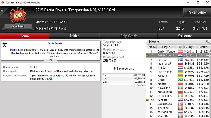 Lobby de poker da PokerStars