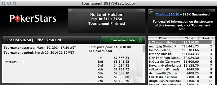 Cássio Kiles Vence MicroMillions #67, Camila Kons o The Hot US,5 e Busato Vice no The... 102