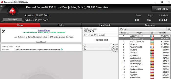 Lobby de poker da PokerStars