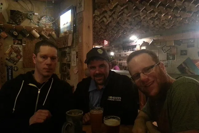 Bryan Mileski, Eric Anderson and Adam Friedman at the Dark Horse Brewery.