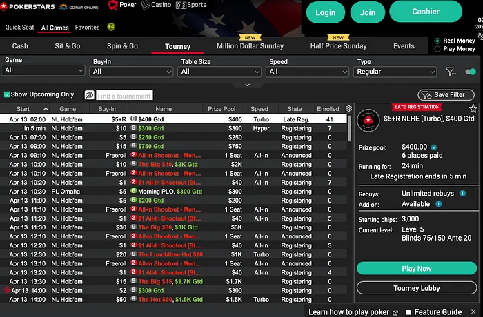 PokerStars MI