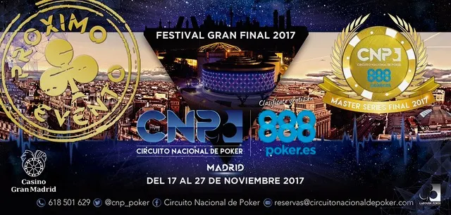 El Circuito Nacional del Poker se decide en Madrid hasta el 27 de noviembre 0001