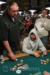 Michael Cooper (left) is all in against Adam Noon (right)