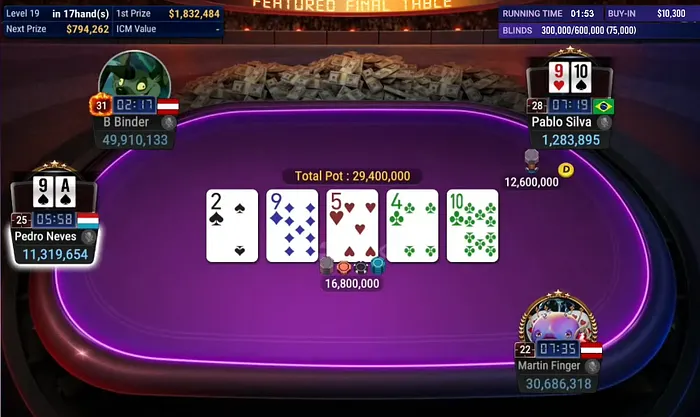 Mão final PEdro Neves GGMillion$ Main Event