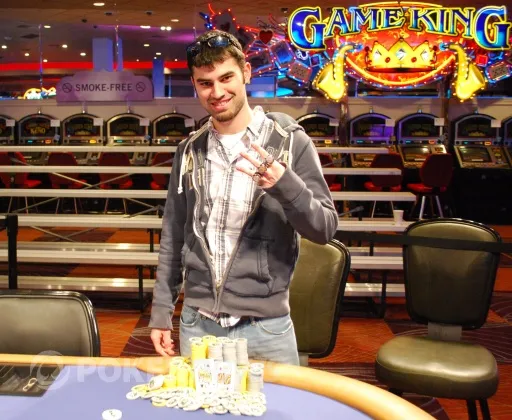 Kyle Cartwright after winning the Harrah's Tunica Main Event last year.