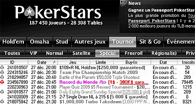 Poker Stars pulvérise son record du monde 101