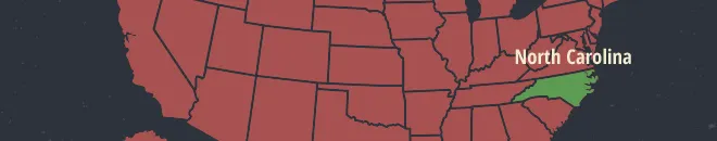 North Carolina Online Poker Map