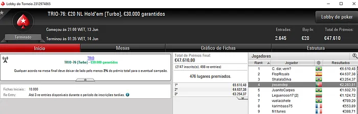 TRIO Series: kakiers com Ouro e Bronze; caarlinhos2 Vence Evento #75 107