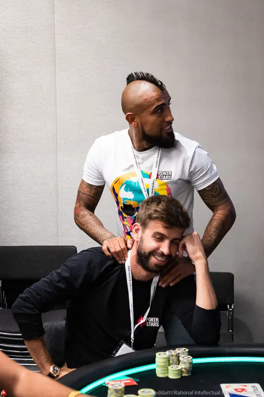 Gerard Pique and Arturo Vidal