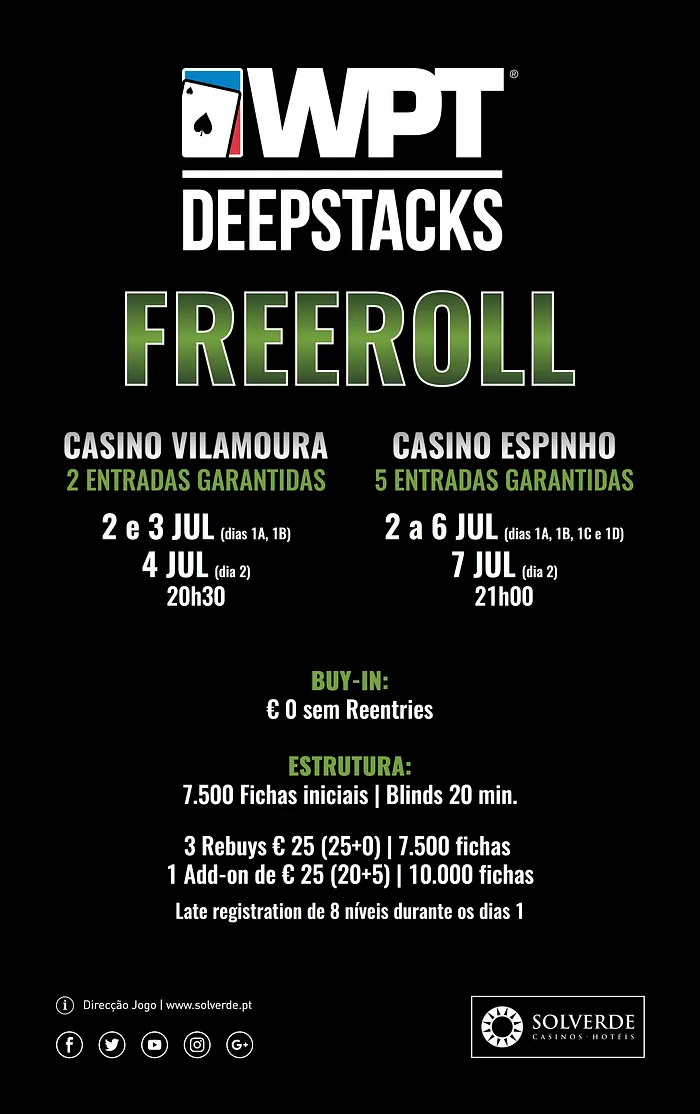 Começam Hoje em Vilamoura e Espinho os Freerolls para o WPTDeepStacks 101