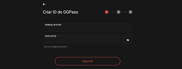 Criar ID de GGPass na GGPoker