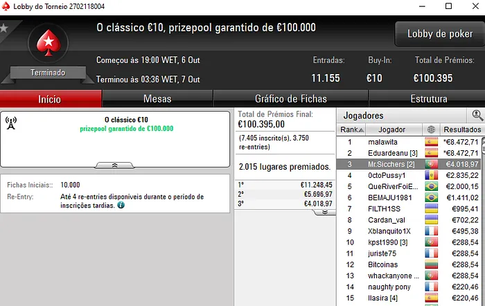 Lobby de poker da PokerStars