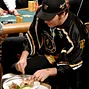Phil Hellmuth eats dinner table side