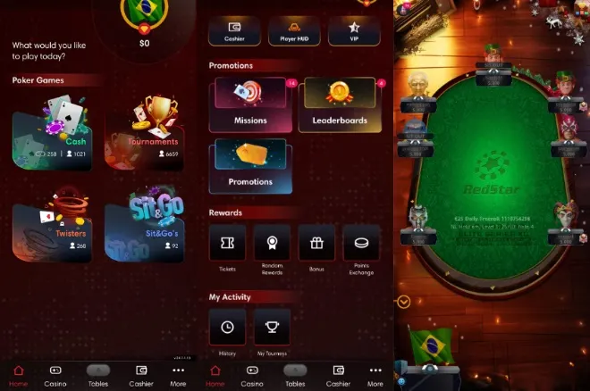 RedStar Poker celular aplicativo app mobile